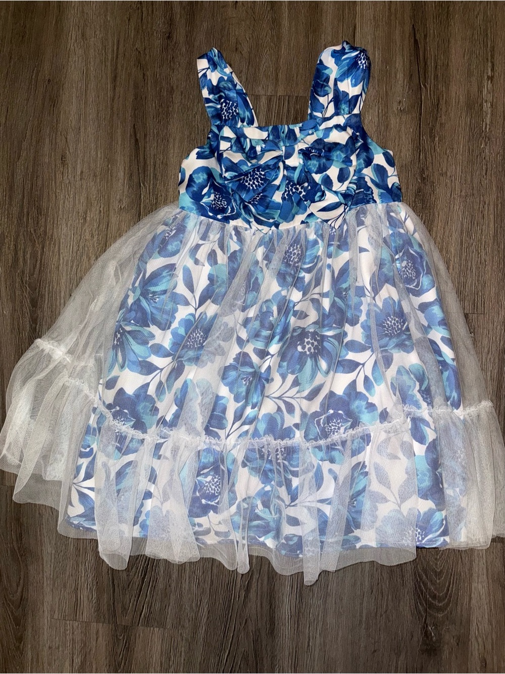 Catherine Malandrino Blue Floral Tulle Party Dress